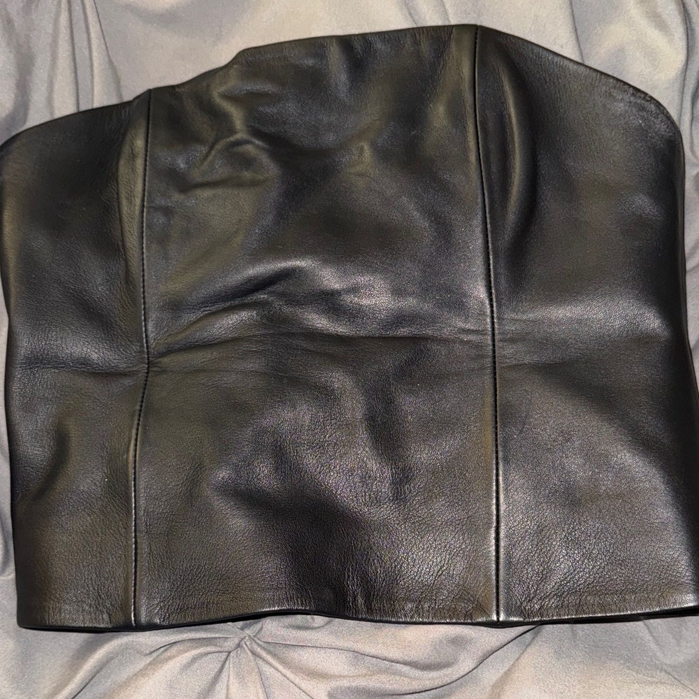 Reformation Black Leather Top